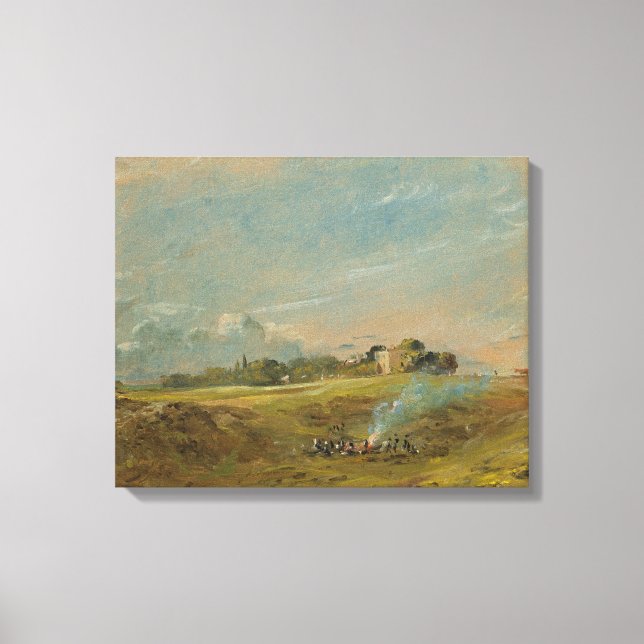 Impressão Em Tela Uma visão de Hampstead Heath, com números à volta  (Frente)