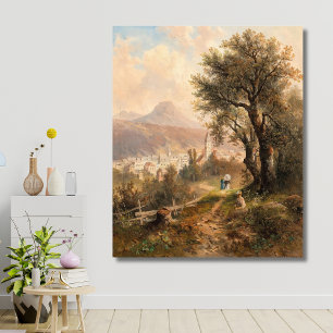 Impressão Em Tela Uma Vista de Bad Aussee – Emil Barbarini