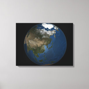 Impressão Em Tela Uma vista global sobre Ásia com gelo marinho