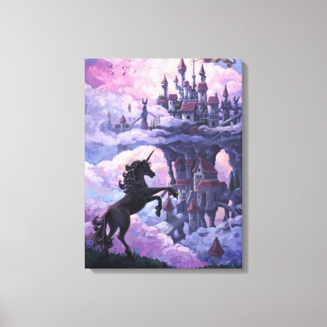 Impressão Em Tela Unicorn Castle Art (Frente)