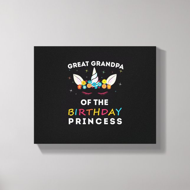 Impressão Em Tela Unicorn great-grandpa of the Birthday Princess Gir (Frente)