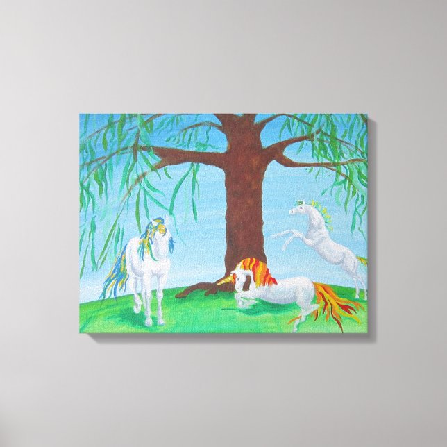 Impressão Em Tela Unicorn Lovers, Unicorn Family Art (Frente)