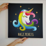 Impressão Em Tela Unicorn Magic Princess Colorful<br><div class="desc">Esta design apresenta um maravilhoso e brilhante unicórnio com ouro de corno com um fundo de estrelas e a tipografia moderna "Magical Princess" escrita em ouro. Um presente incrível para ela. Veja os outros produtos fabulosos nesta design na nossa loja.</div>