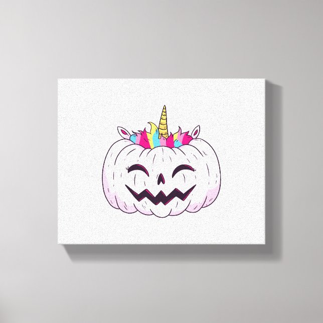 Impressão Em Tela unicórnio de Halloween (Frente)