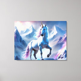 Impressão Em Tela Unicórnio Encantado em Poster de Snowy Fantasy