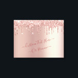 Impressão Em Tela Unidades de Miniatura da Lente Leve Dourada rosa -<br><div class="desc">Rosa Dourado Blush Glitter Sparkle Drips Texto rosa Cor-de-rosa Personalizado Moderno - Adicionar seu Texto Único ou Remover Texto - Fazer seu Presente Especial - Redimensionar e mover ou remover e adicionar texto / elementos com ferramenta de personalização. Design por MIGNED. Por favor, veja meus outros projetos. Você também pode...</div>