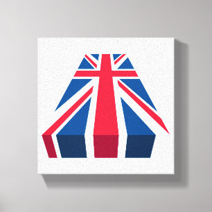 Impressão Em Tela Union Jack, bandeira britânica em 3D