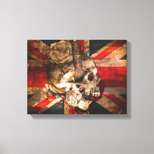 Impressão Em Tela Union Jack UK Flag Gothic (Frente)