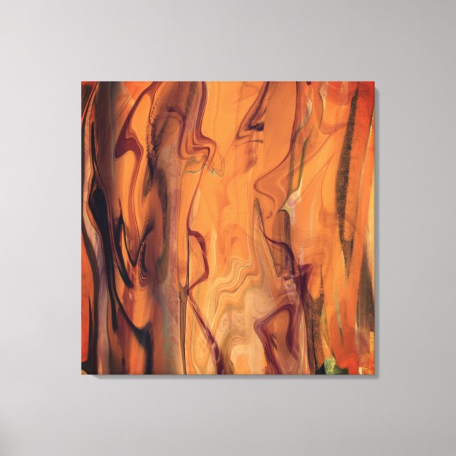 Impressão Em Tela Unique Brown Abstract Marble Liquefied Wall Art (Frente)
