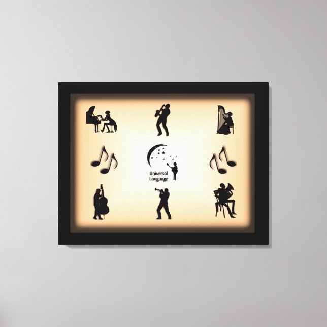 Impressão Em Tela Universal Language Music Design (Frente)