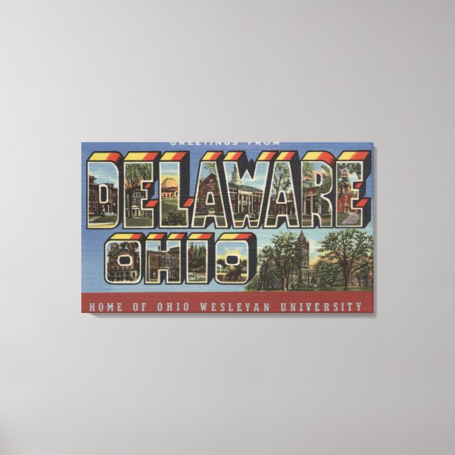 Impressão Em Tela Universidade Wesleyan - Cenas com Letras Grandes (Frente)