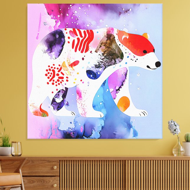 Impressão Em Tela Urso Celestial com um Sorriso          (Insitu(Sala de estar))