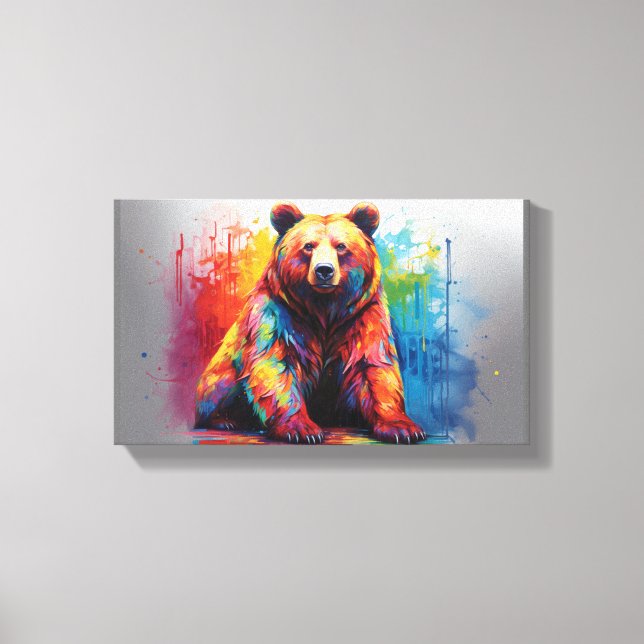 Impressão Em Tela Urso de abertura da pintura (Frente)