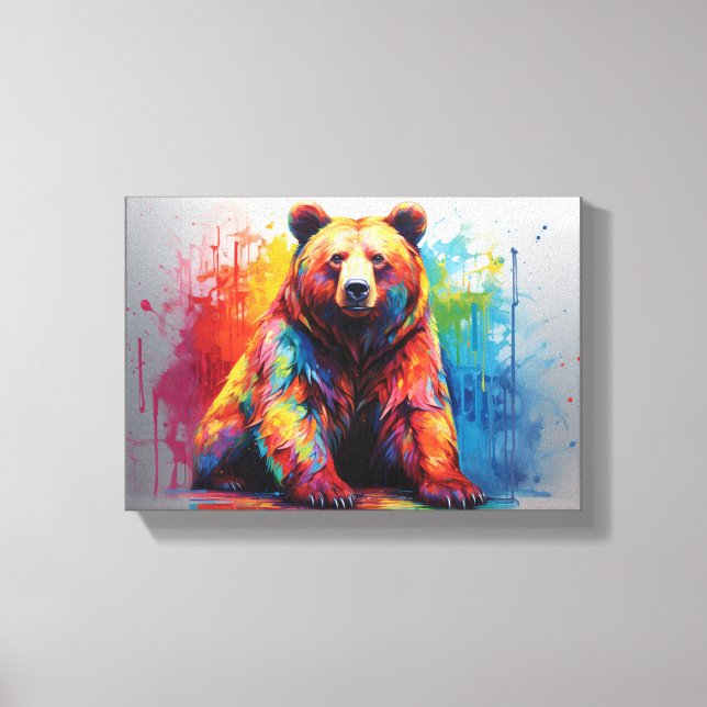 Impressão Em Tela Urso de abertura da pintura (Frente)