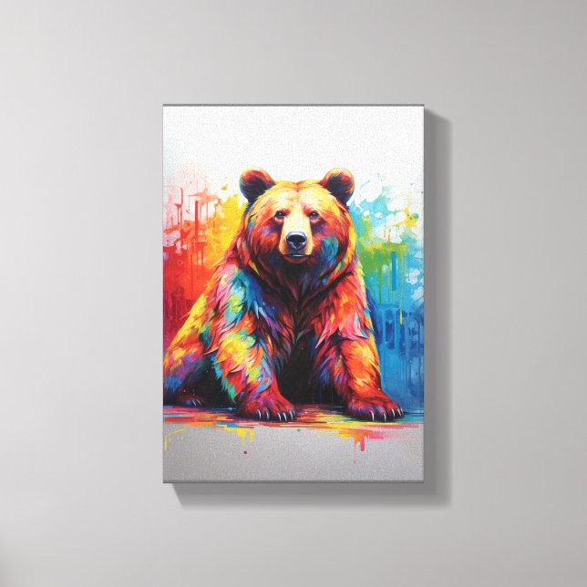 Impressão Em Tela Urso de abertura da pintura (Frente)