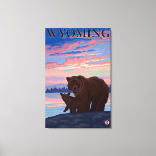 Impressão Em Tela Urso e poster de viagens de CubWyomingVintage