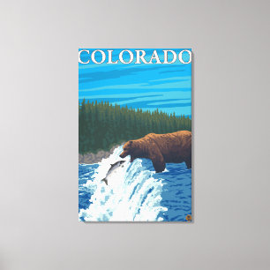Impressão Em Tela Urso FishingColorado