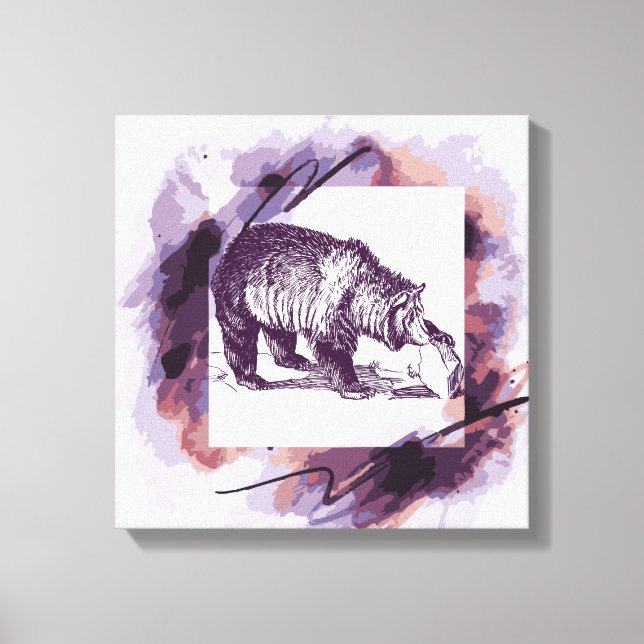 Impressão Em Tela Urso-grizzly (Frente)
