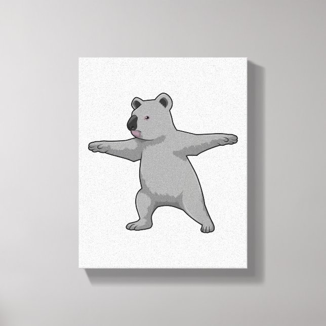 Impressão Em Tela Urso Koala na Malhação Yoga (Frente)