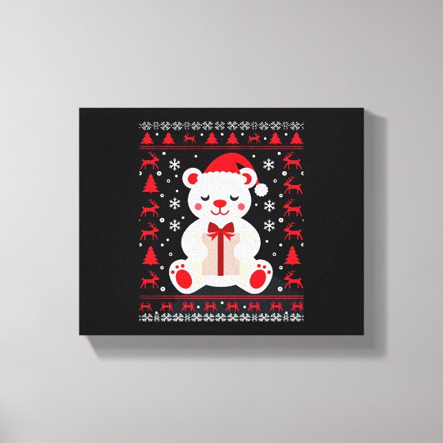 Impressão Em Tela Urso Natal Natal (1) (Frente)