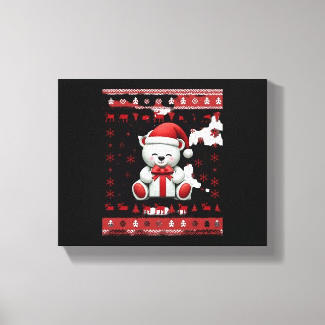 Impressão Em Tela Urso Natal Natal (5) (Frente)