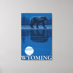 Impressão Em Tela Urso no luar - Wyoming