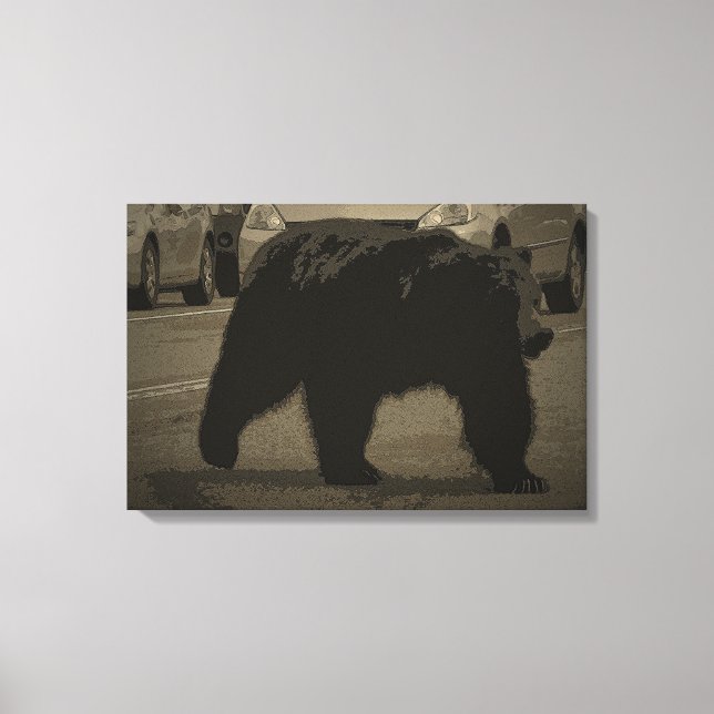 Impressão Em Tela Urso no Parque Nacional da Estrada Yellowstone WY (Frente)