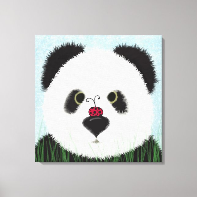 Impressão Em Tela Urso Panda Adorável (Frente)