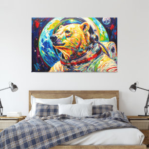 IMPRESSÃO EM TELA URSO POLAR ESPACIAL