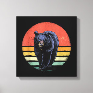 Impressão Em Tela Urso Preto da Imagem Retroativa
