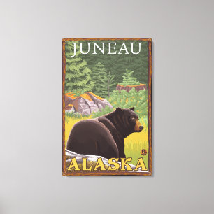 Impressão Em Tela Urso preto na floresta - Juneau, Alaska