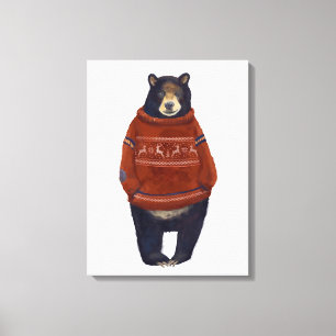Impressão Em Tela Urso vermelho da camisola da rena