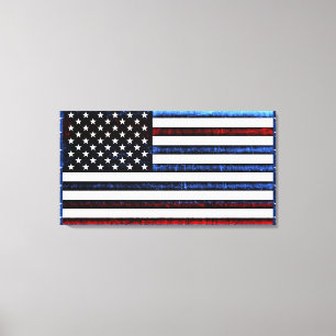 Impressão Em Tela US American Flag Patriótico Red White Wall Art