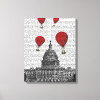 US Capitólio Building and Red Hot Air Balloons