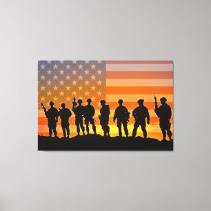 Impressão Em Tela US COMBAT SQUAD 32x48