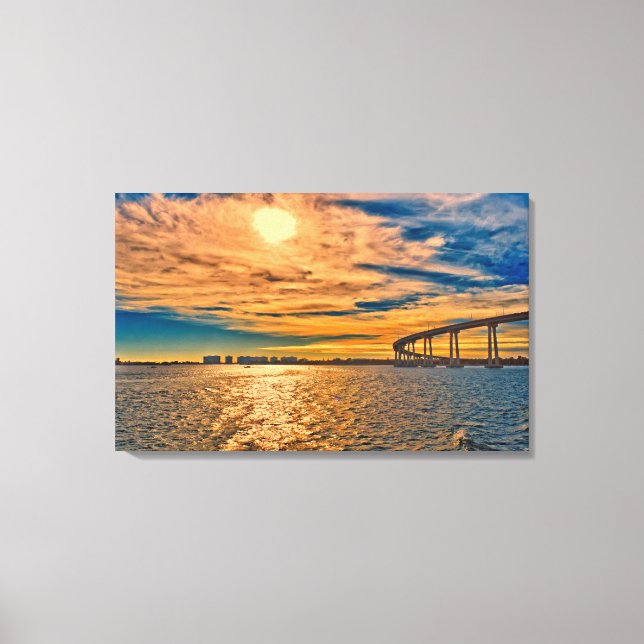 Impressão Em Tela USA, CA, San Diego-Coronado Bay Bridge (Frente)
