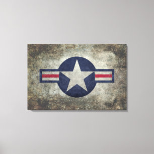 Impressão Em Tela USAF Estilo de Retro Clássico Roundel