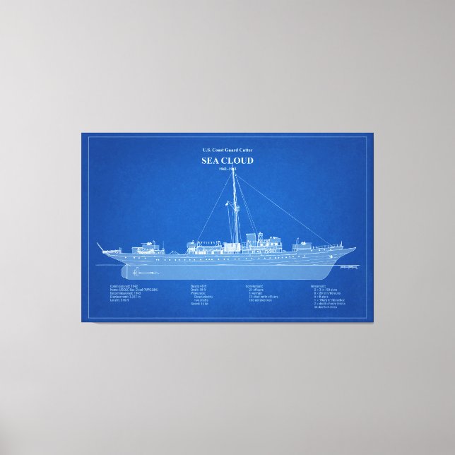 Impressão Em Tela USCG Cutter Sea Cloud wpg-284 - ABD (Frente)