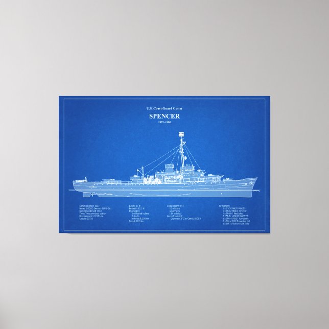 Impressão Em Tela USCG Cutter Spencer wpg-36 - ABD (Frente)