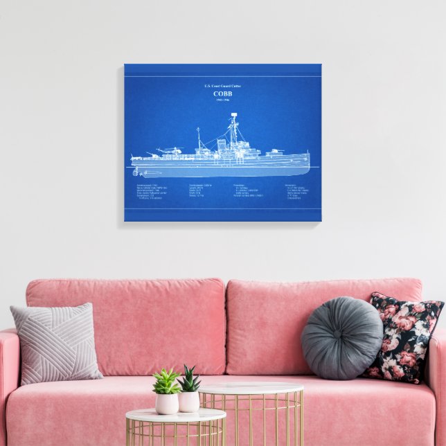 Impressão Em Tela USCGC Cobb wpg-181 - ABD (Insitu(Sala de estar))