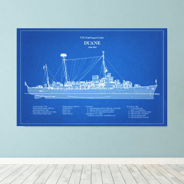 Impressão Em Tela USCGC Duane wpg-33 - ABD (Insitu(piso de madeira))