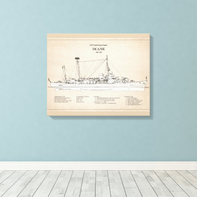 Impressão Em Tela USCGC Duane wpg-33 - SBD (Insitu(piso de madeira))