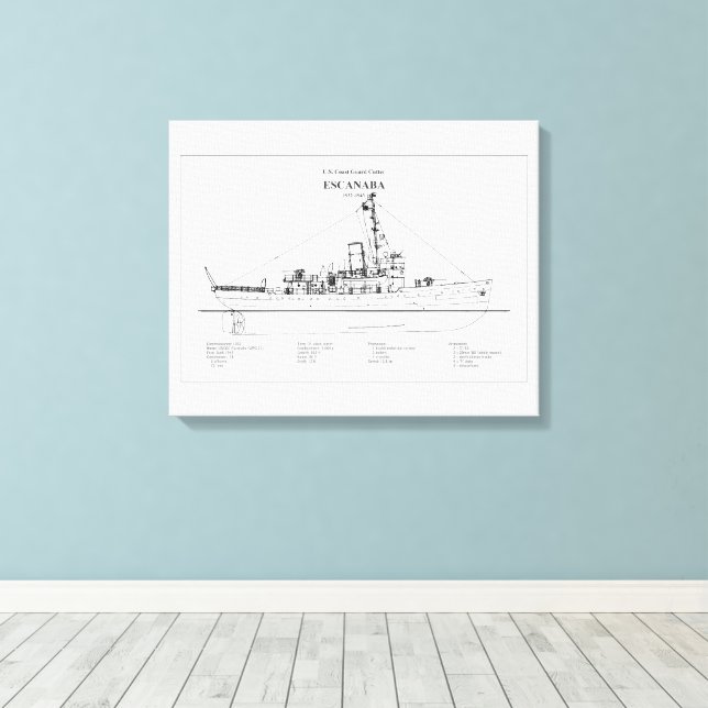Impressão Em Tela USCGC Escanaba wpc-77 - BD (Insitu(piso de madeira))