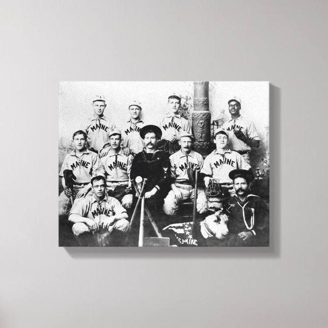 Impressão Em Tela USS Maine Baseball Team em Havana Cuba Photograp (Frente)