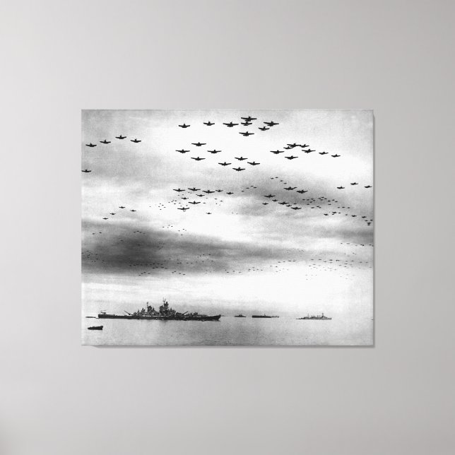 Impressão Em Tela USS Missouri Flyover Surrende Japão (Frente)