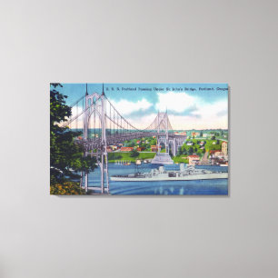 Impressão Em Tela USS Portland Passando debaixo da Rua.