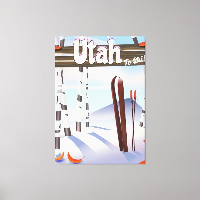 Impressão Em Tela Utah para esquiar! (Frente)