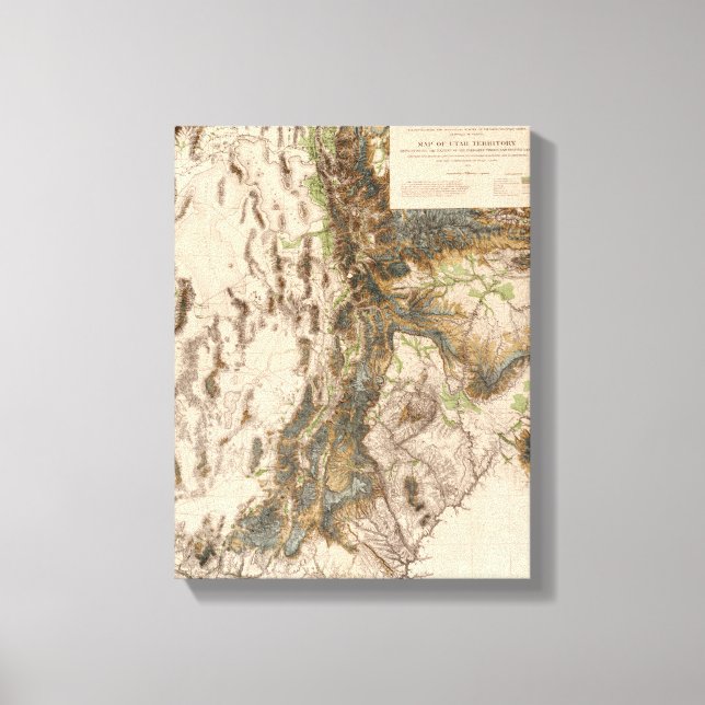 Impressão Em Tela UtahPanorâmica MapUtah (Frente)