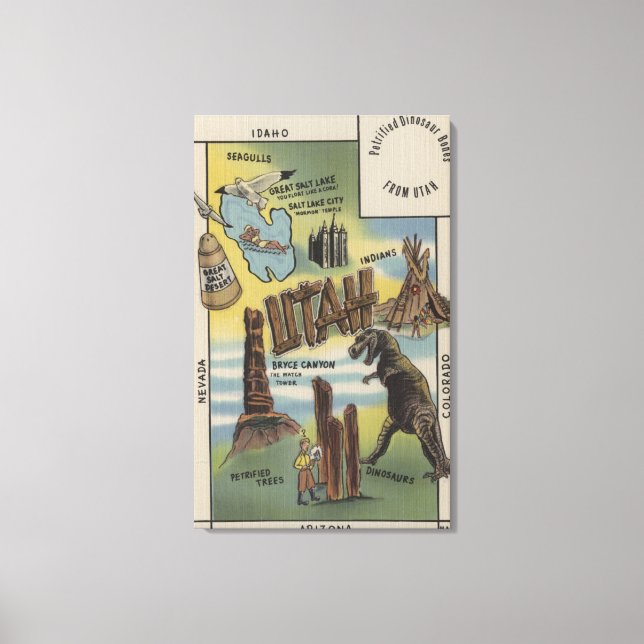 Impressão Em Tela UtahRepresentações de Sites a Ver em Utah (Frente)