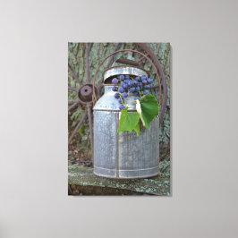 Impressão Em Tela Uvas Concord em recipiente antigo